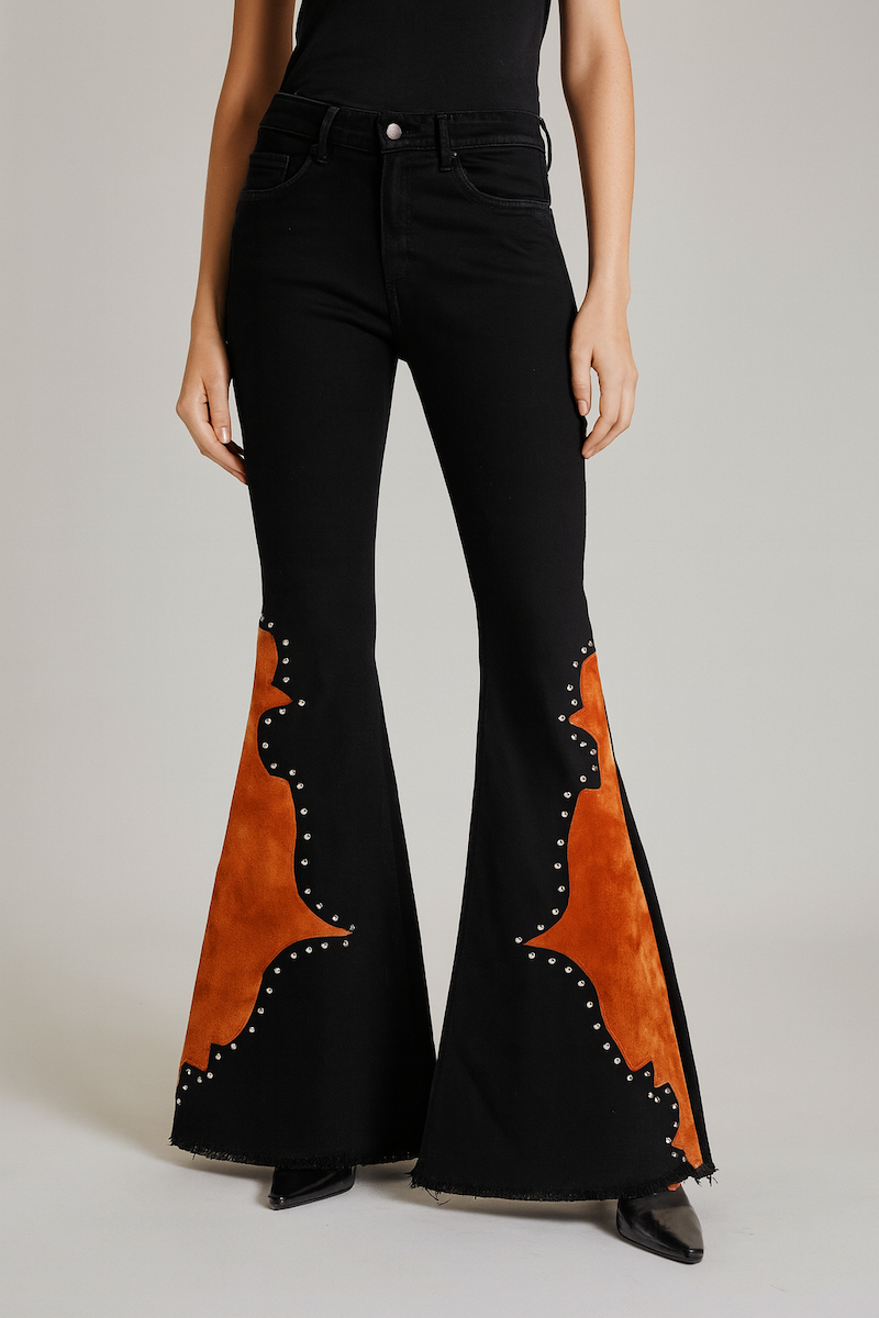 Wild West Studded Bell Bottom Jean