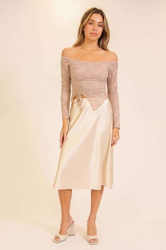 Romance Lace Drawstring Top