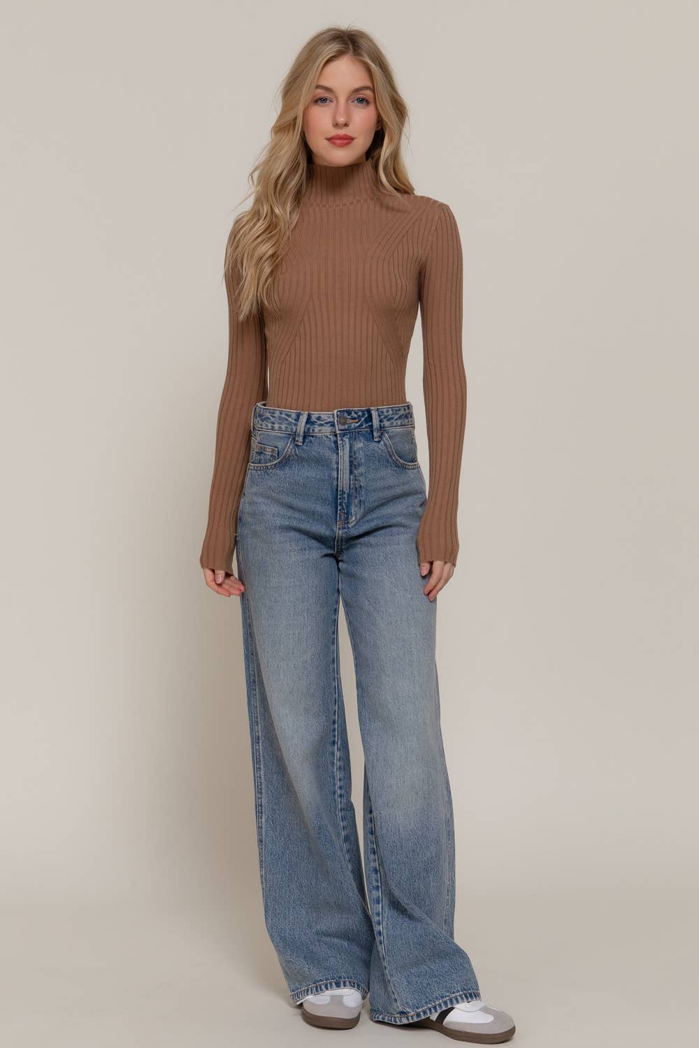 Long Sleeve Turtle Neck Sweater Bodysuit