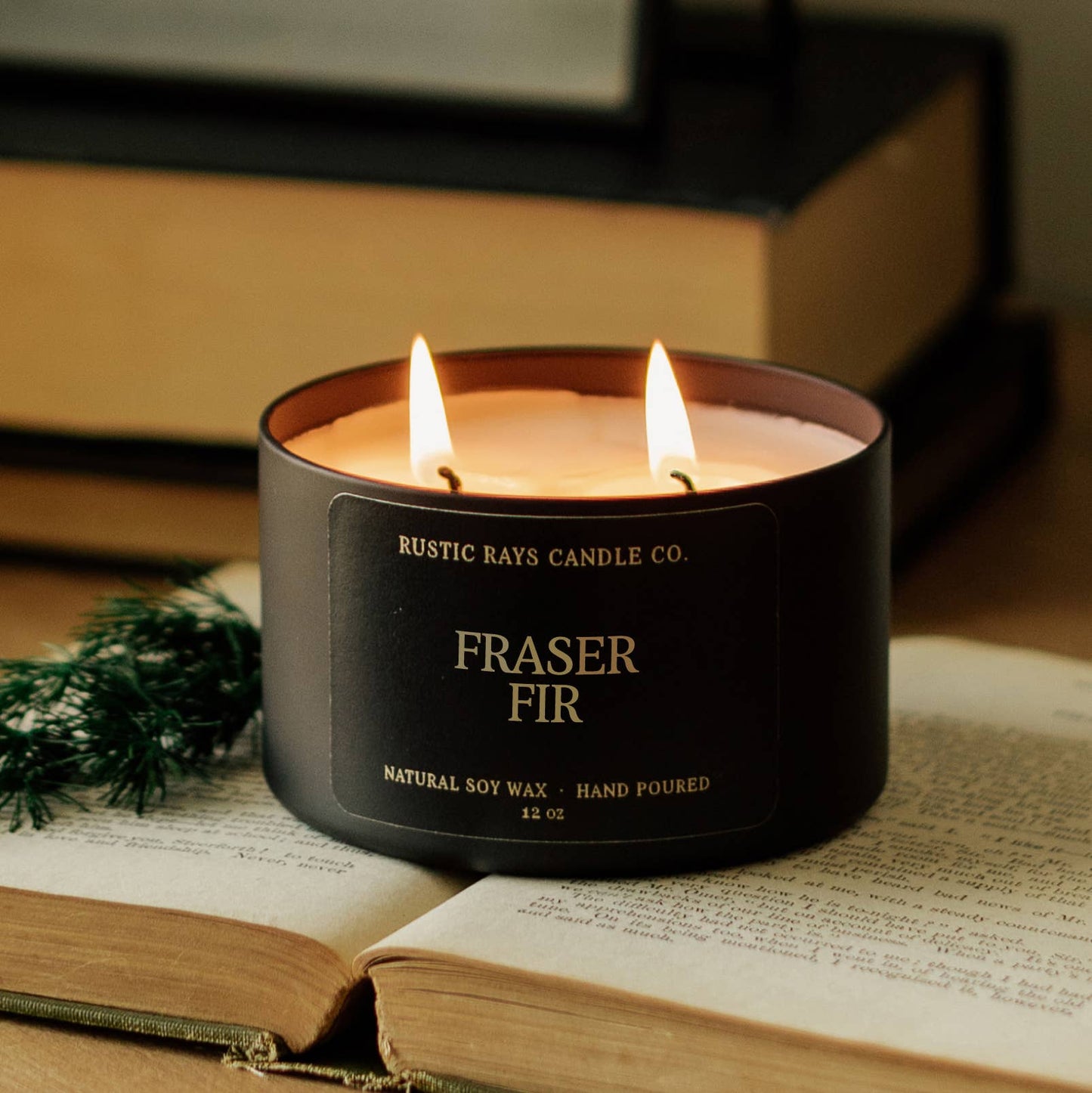 Fraser Fir 12 oz Soy Candle - Winter Home Decor & Gifts
