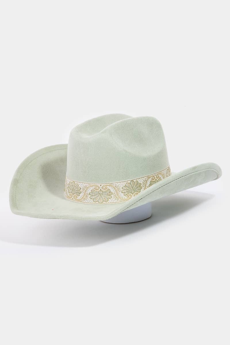 Western Intricate Border Pattern Band Cowboy Hat