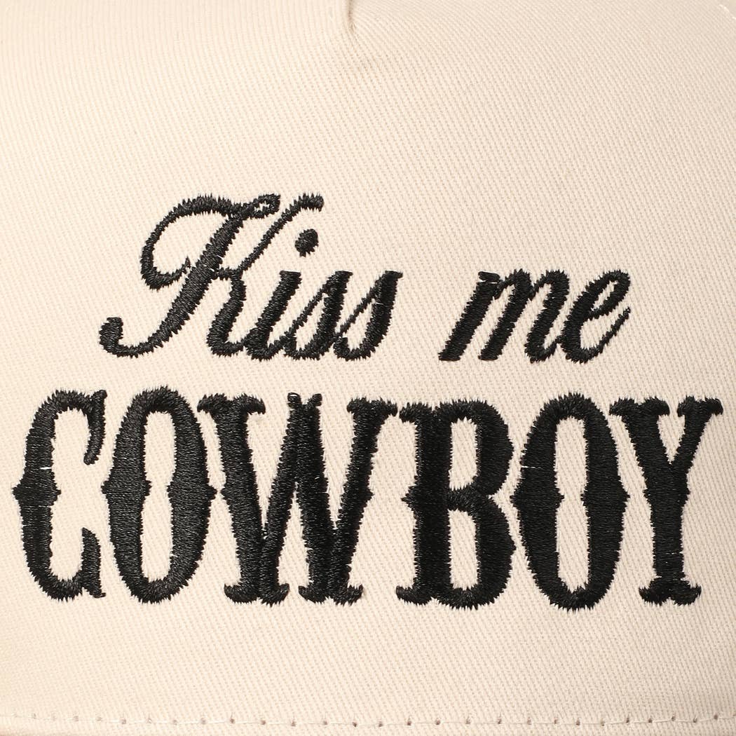 Kiss Me Cowboy Embroidery Two-Tone Cap
