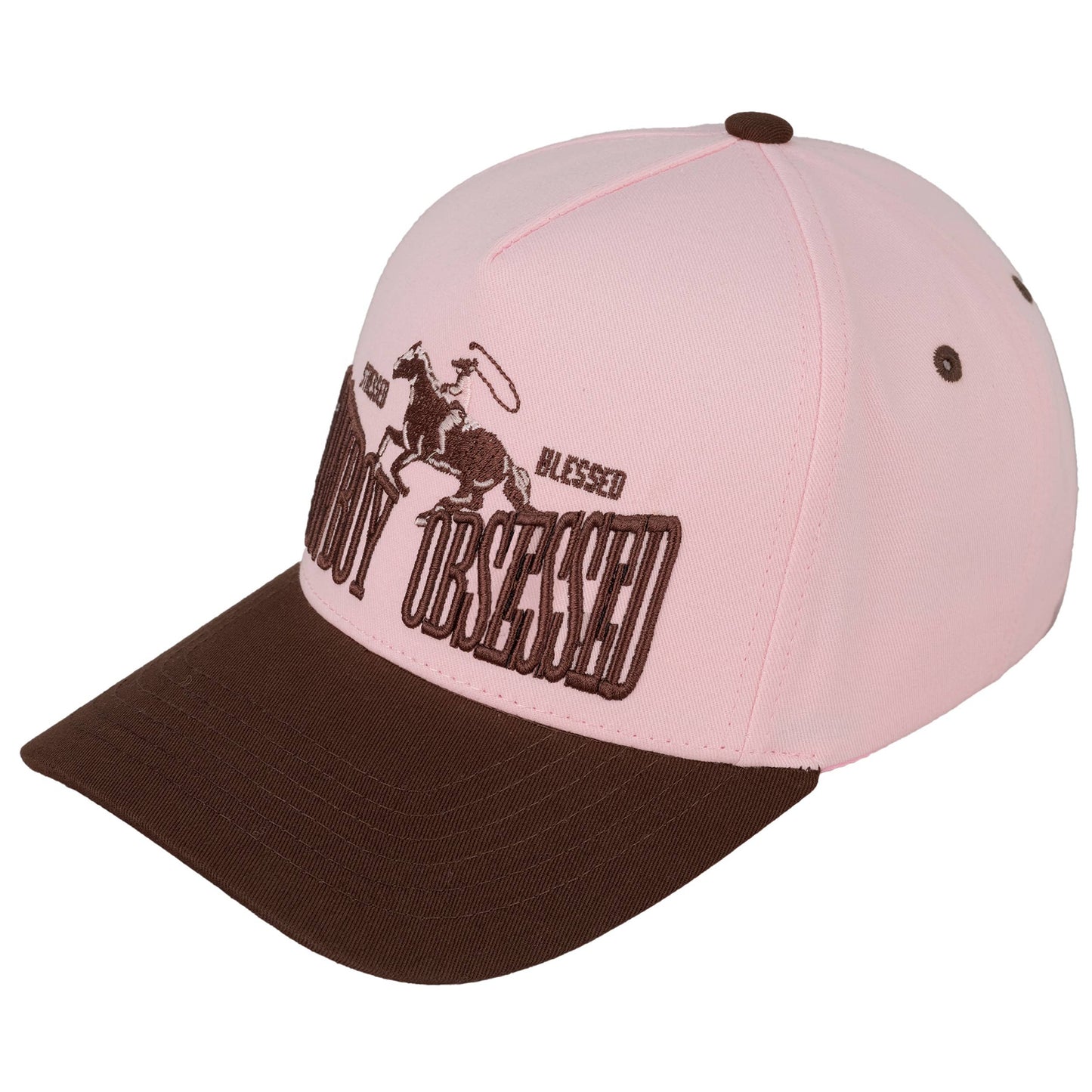C.C COWBOY OBSESSED Embroidered Cotton Trucker Cap