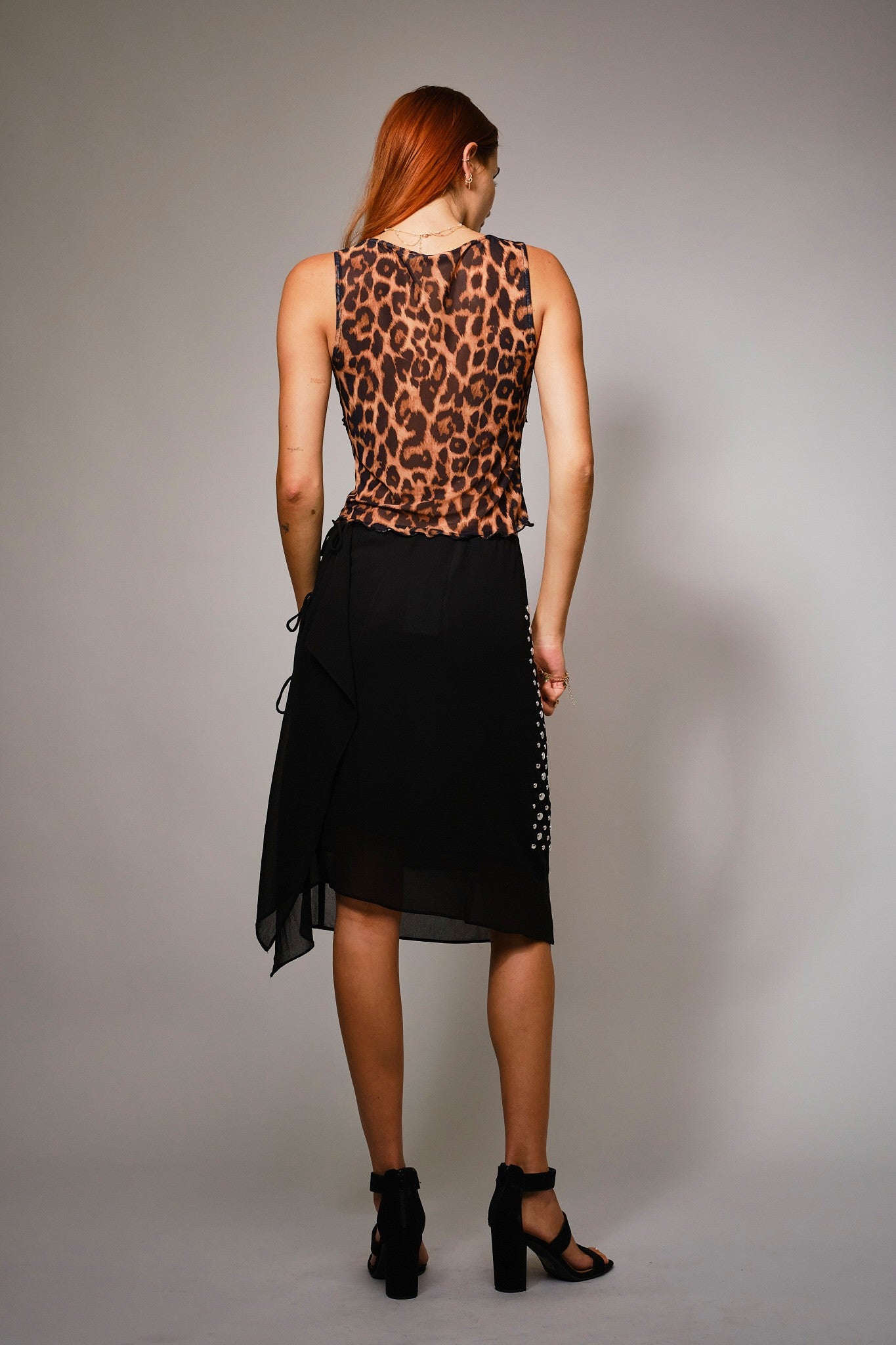 Leopard Lace Trim Mesh Tank