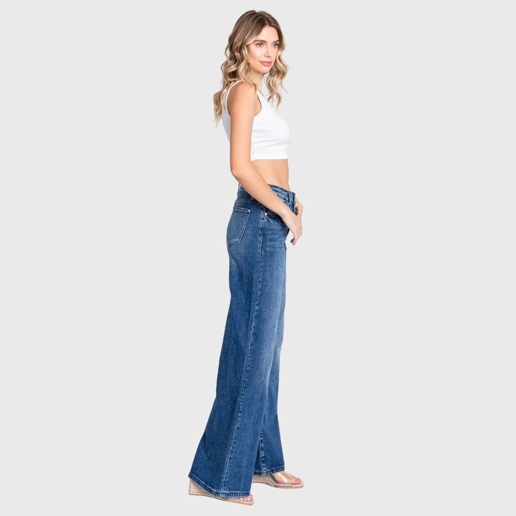 Petra 153 High Rise Comfort Stretch Wide Leg Jeans