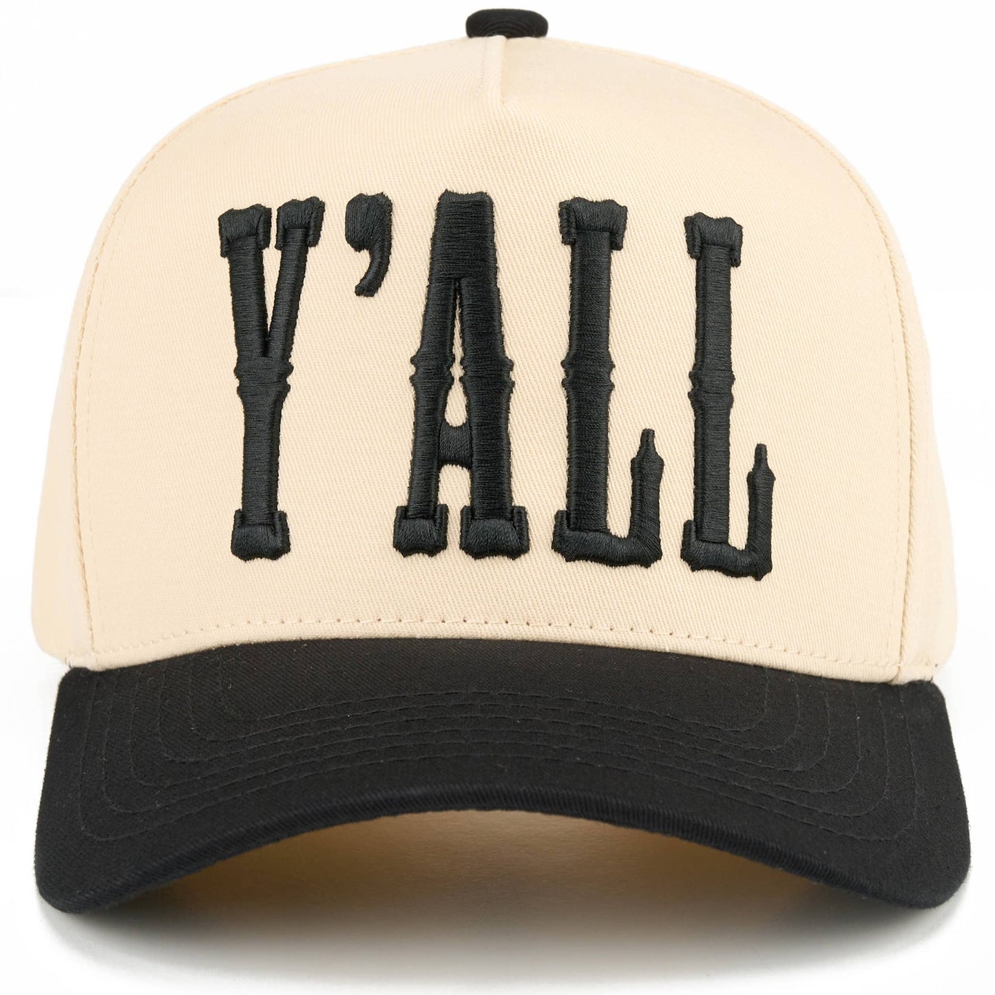 C.C Y'ALL Letter Embroidered Two Tone Trucker Hat
