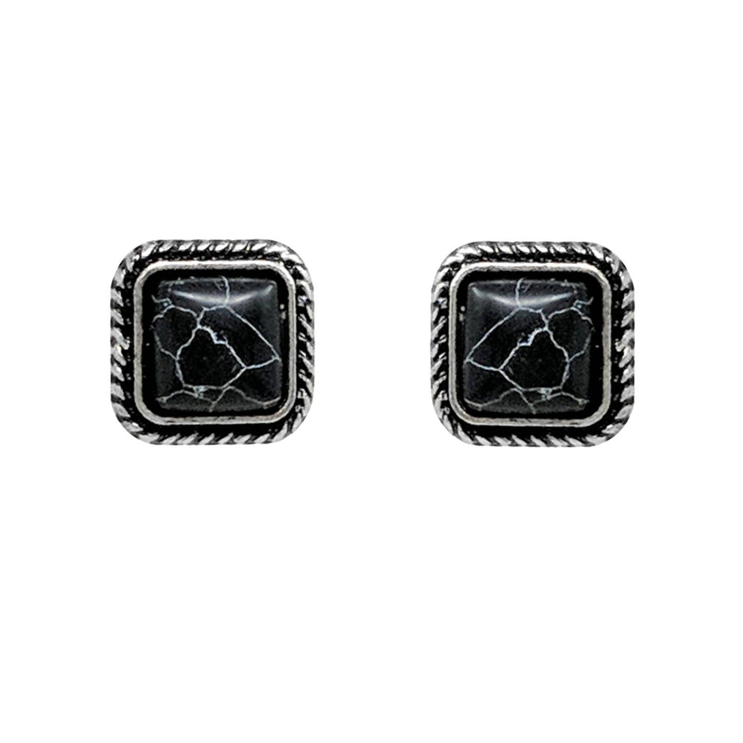 Western Navajo Turquoise Square Earrings