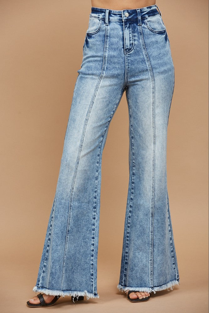Wide Leg Palazzo Fit Jeans with Stretch 2472PIC