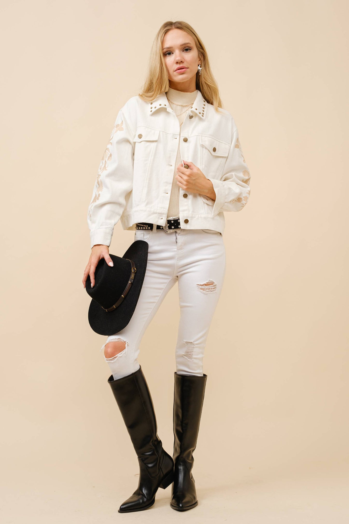 36284J - Yee Haw Howdy Western Denim Jacket