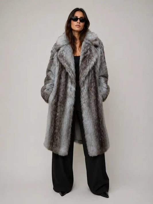 the Silver Frost Luxe Long Coat