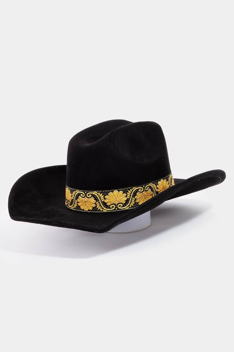 Western Intricate Border Pattern Band Cowboy Hat
