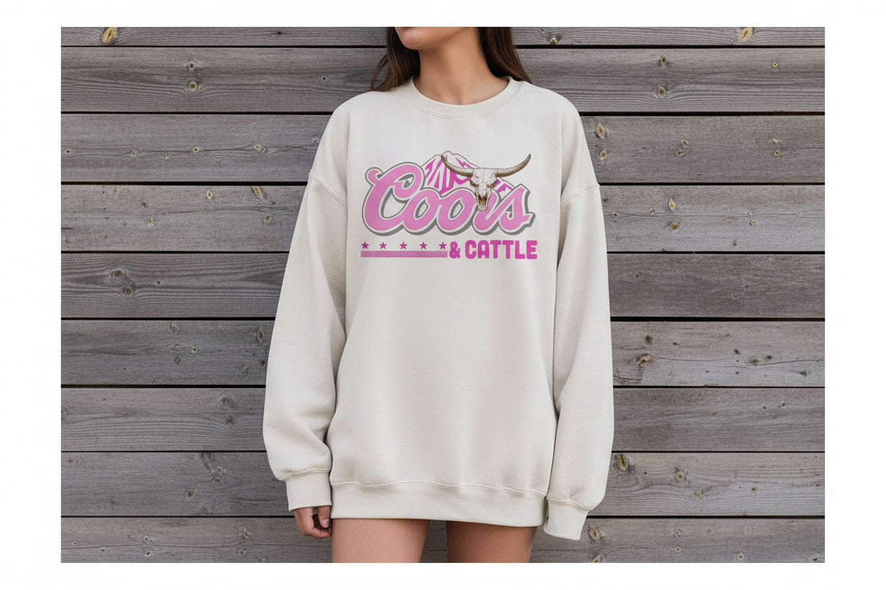 Coors Western Skull Unisex Fleece Graphic Sweatshirt