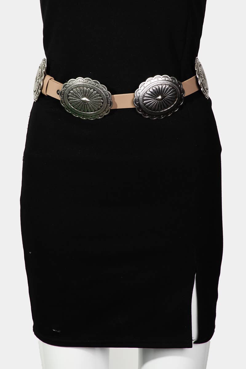 Large Concho Disc Western Belt