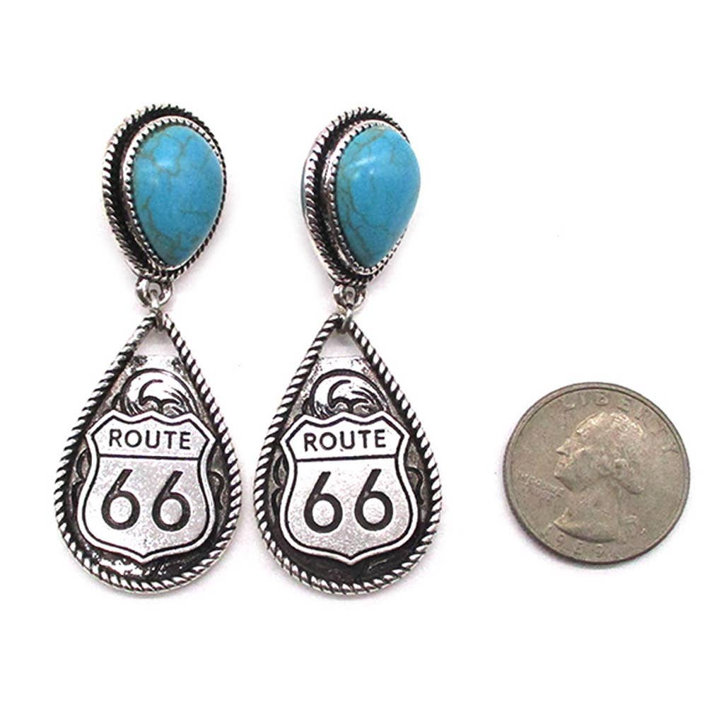 WESTERN TEARDROP ROUTE 66 EARRING, SE 3187