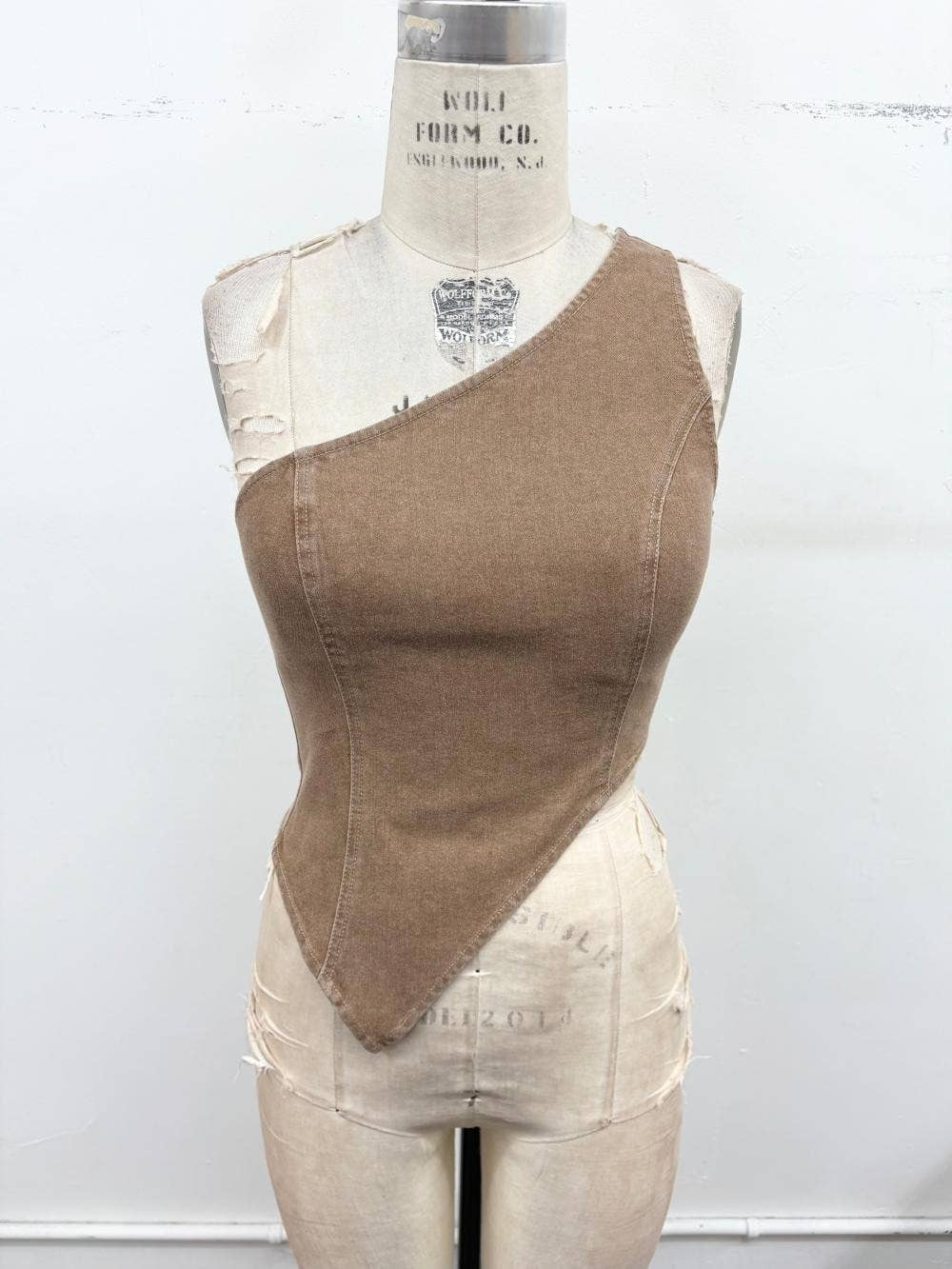 Trailblazer Asymmetrical Denim Corset Top