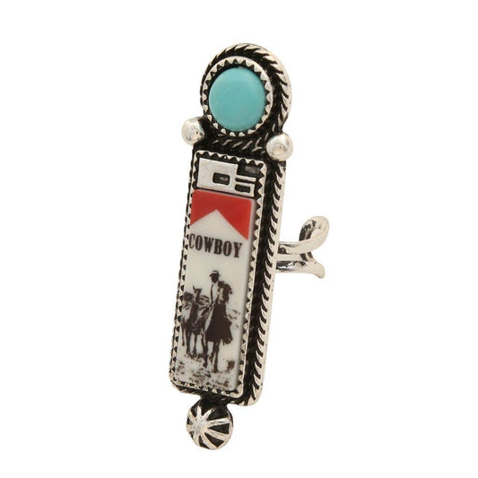 WESTERN TURQUOISE BEAD COWBOY LIGHTER SHAPE ADJUST, SR 0650