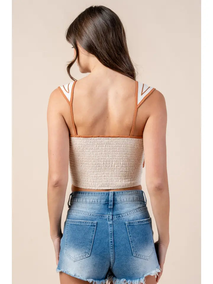Embo Detail Crop Top