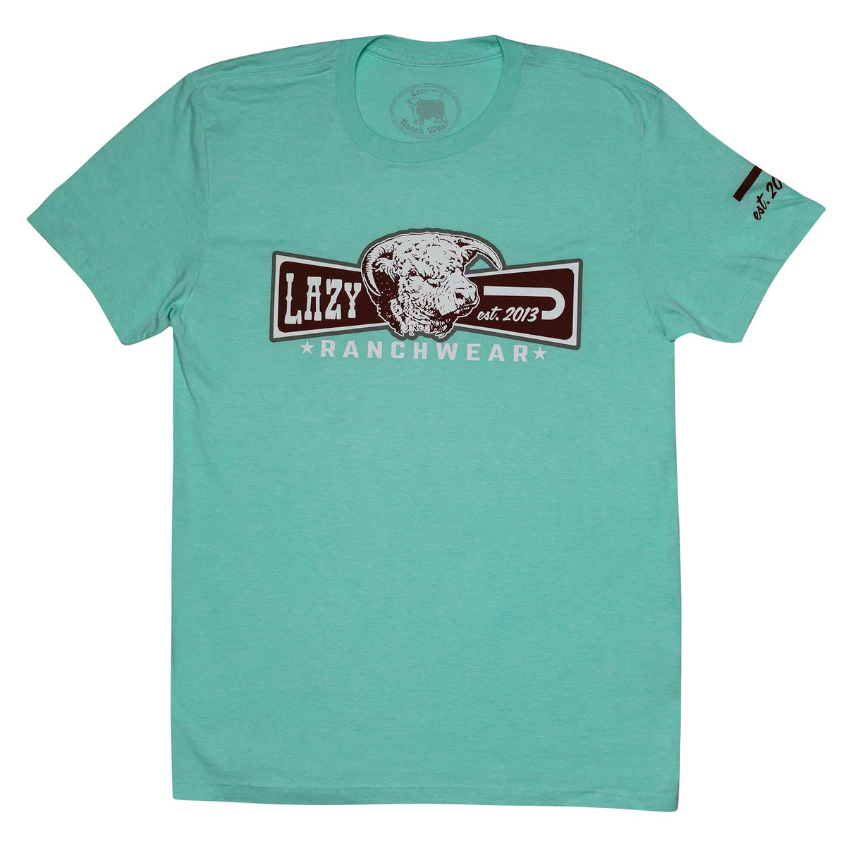 Lazy J Ranch Diamond Banner Short Sleeve T-Shirt - Seafoam Green