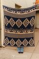 Navy Cream Horseshoe Aztec Printed Knitted Polyester Microfiber Blanket (50in x 60in)