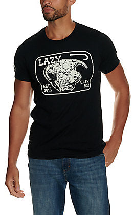 Lazy J Ranch wear Men's Black and White Elevation Graphic Short Sleeve T-Shirt