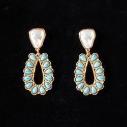 Blazin Roxx Teardrop Earrings Pearl Turquoise