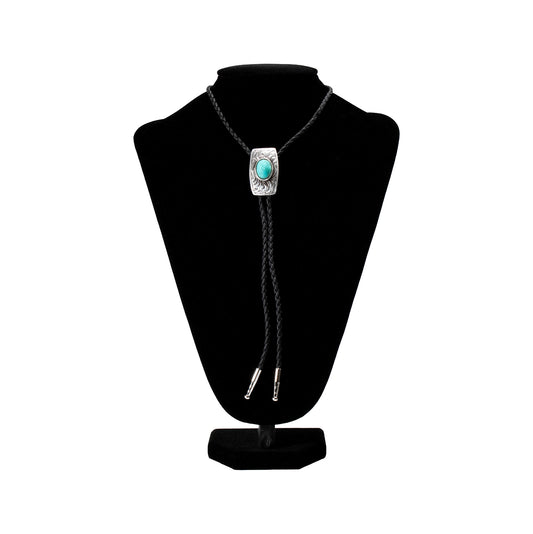 Double S Bolo Tie Scroll Turquoise