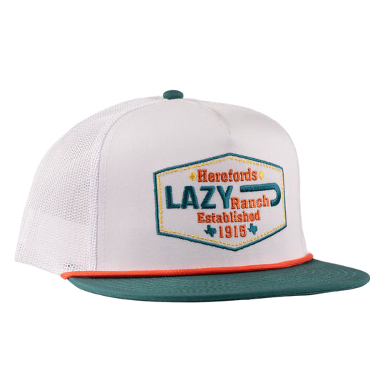 Lazy J Ranch White & Green Enchanted Classic Rope Trucker Hat