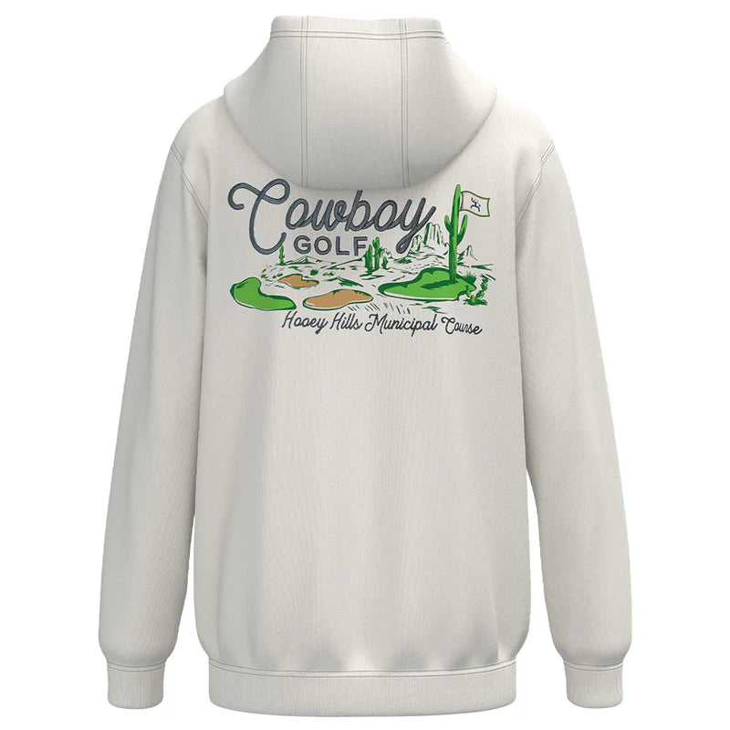"Hooey Hills" Cowboy Golf Hoody White