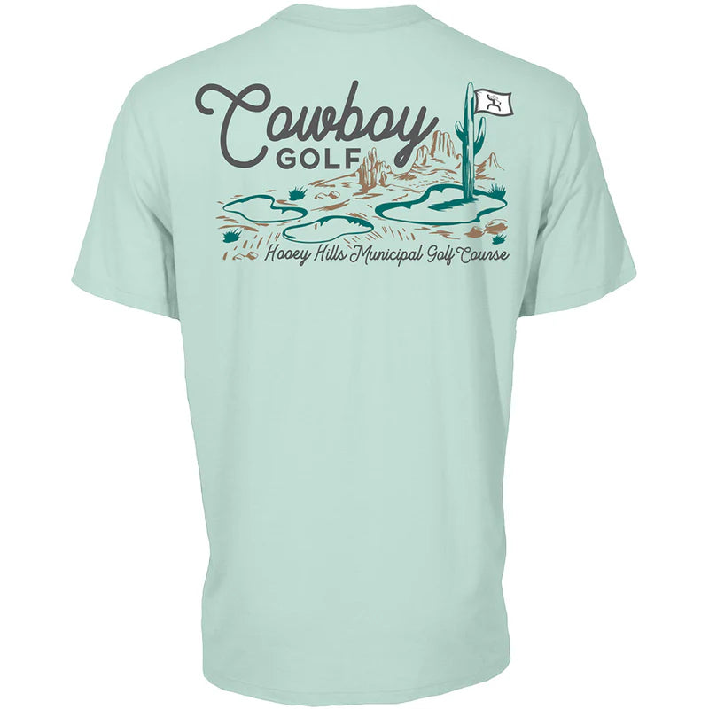 "Hooey Hills" Aqua Cowboy Golf T-shirt