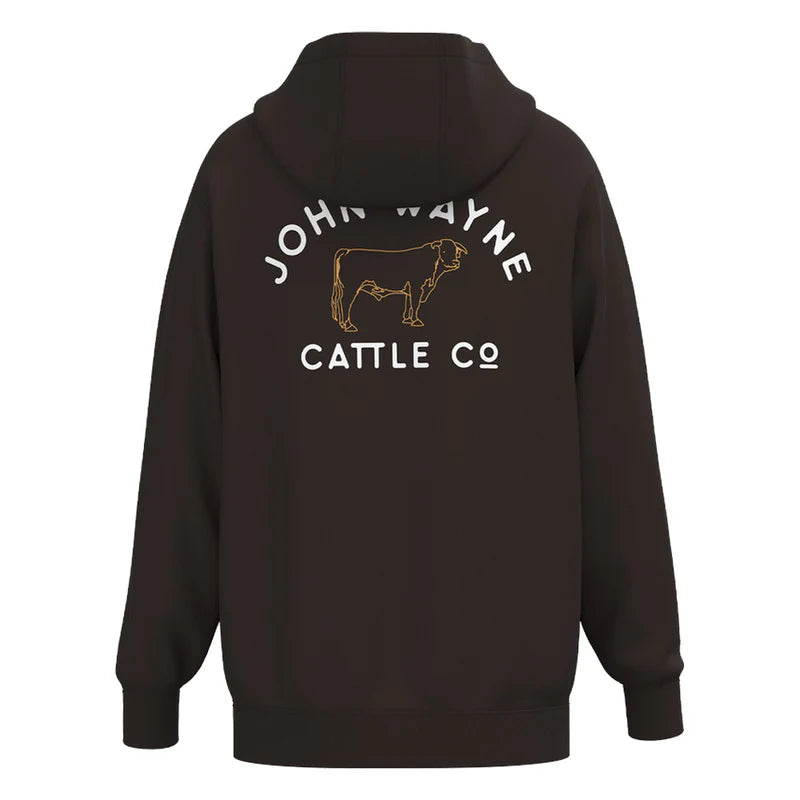 "JW Cattle Co" Hoody Brown w/White Logo