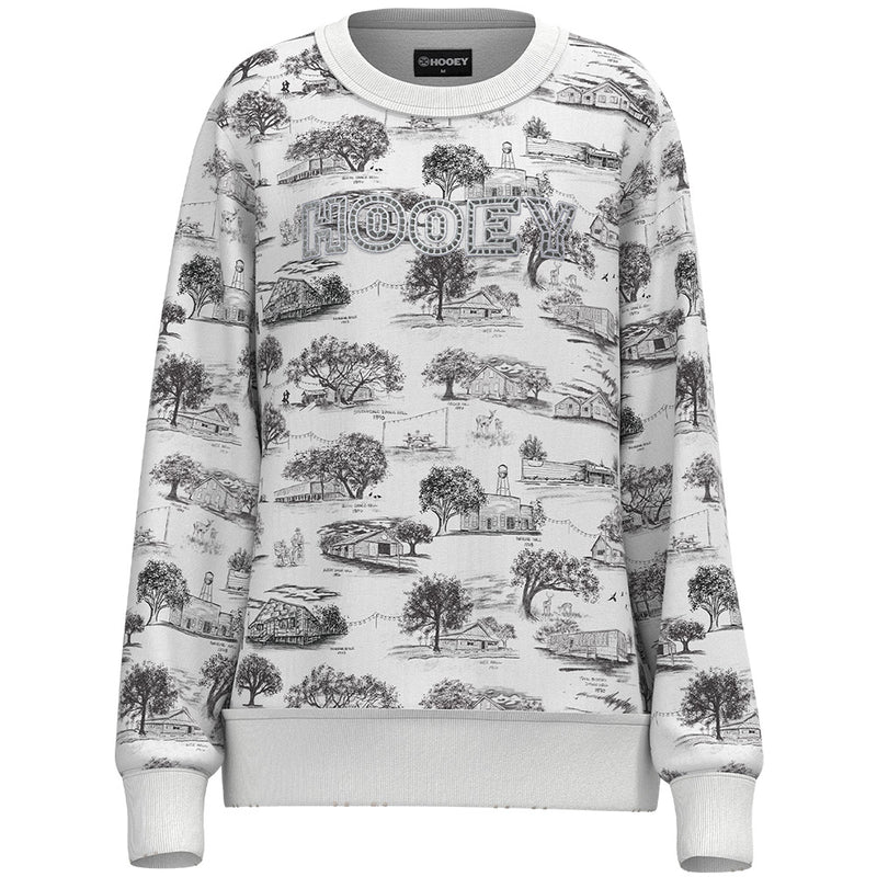 "Stallion Crew" Ladies Pullover White/Print