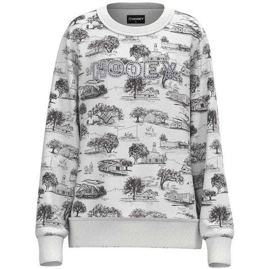 "Stallion Crew" Ladies Pullover White/Print