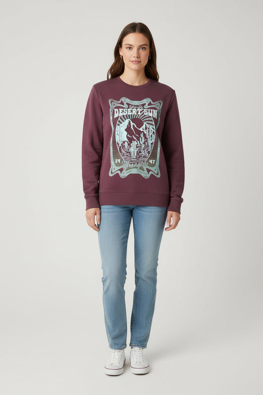 Women's Wrangler Graphic Crew Sweatshirt- Desert Sun