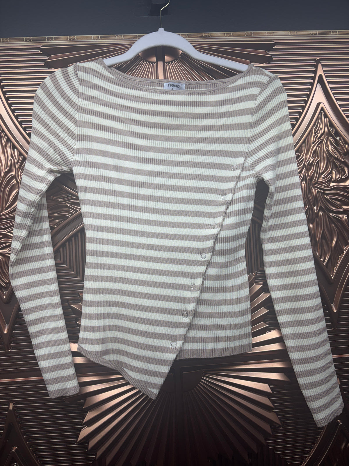 Womens Long Sleeve Diagonal Striped