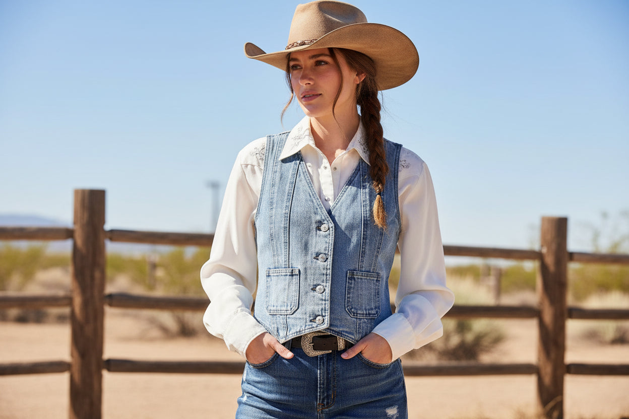 Vintage Washed Denim Vest