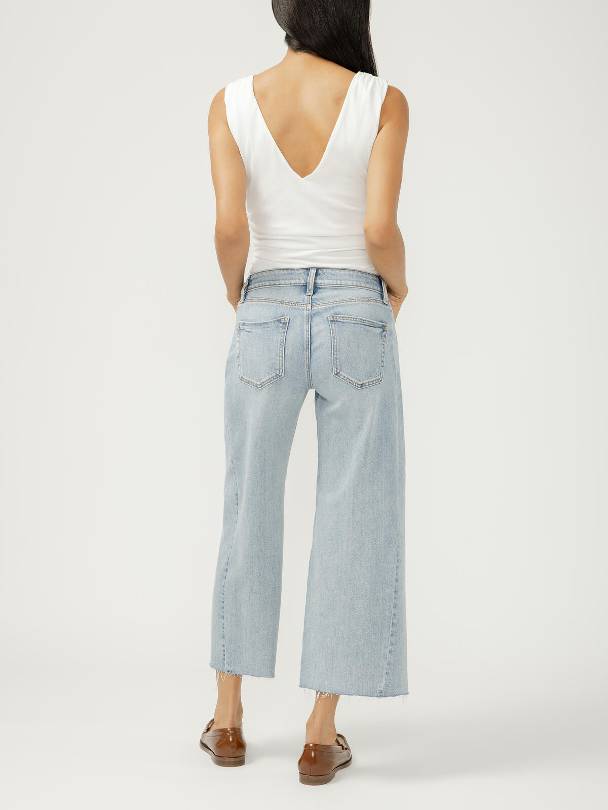 Suki Mid Rise Cropped Wide Leg Jeans/West End