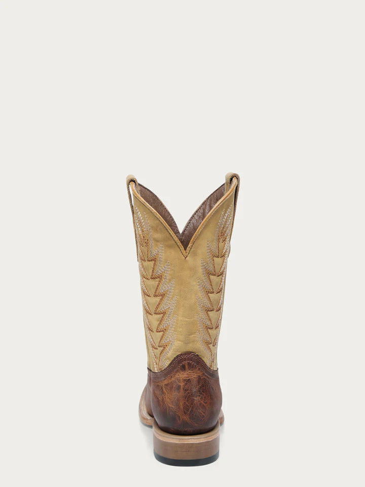 MEN'S HONEY BROWN EMBROIDERY WIDE SQUARE TOE CIRCLE G COWBOY BOOT