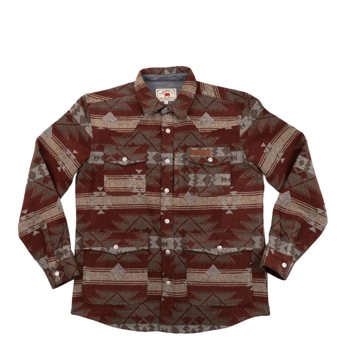 Lazy J Ranch Men's Aztec Jacket - Rust