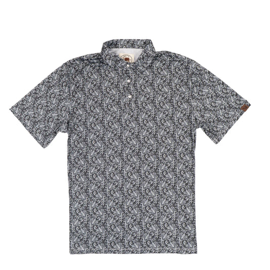 Lazy J Ranch Men's Paisley Performance Polo Shirt - Black