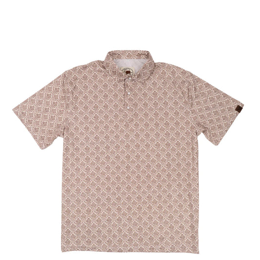 Lazy J Ranch Men's Print Performance Polo Shirt - Brown