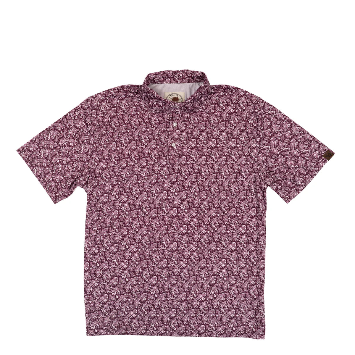 Lazy J Ranch Men's Floral Performance Polo Shirt - Purple