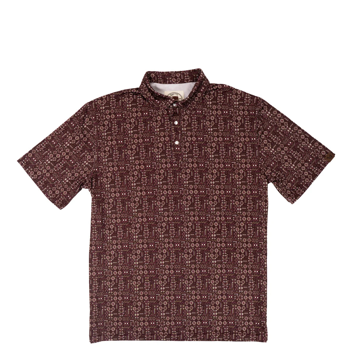 Lazy J Ranch Men's Print Performance Polo Shirt - Maroon