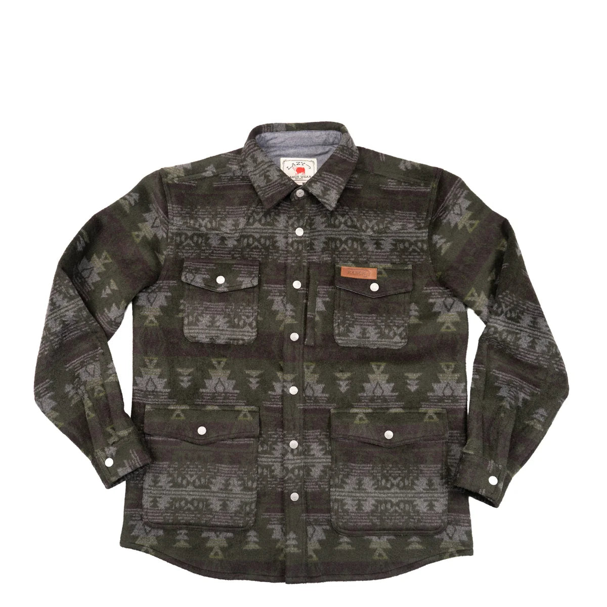 Lazy J Ranch Men's Aztec Print Jacket - Green