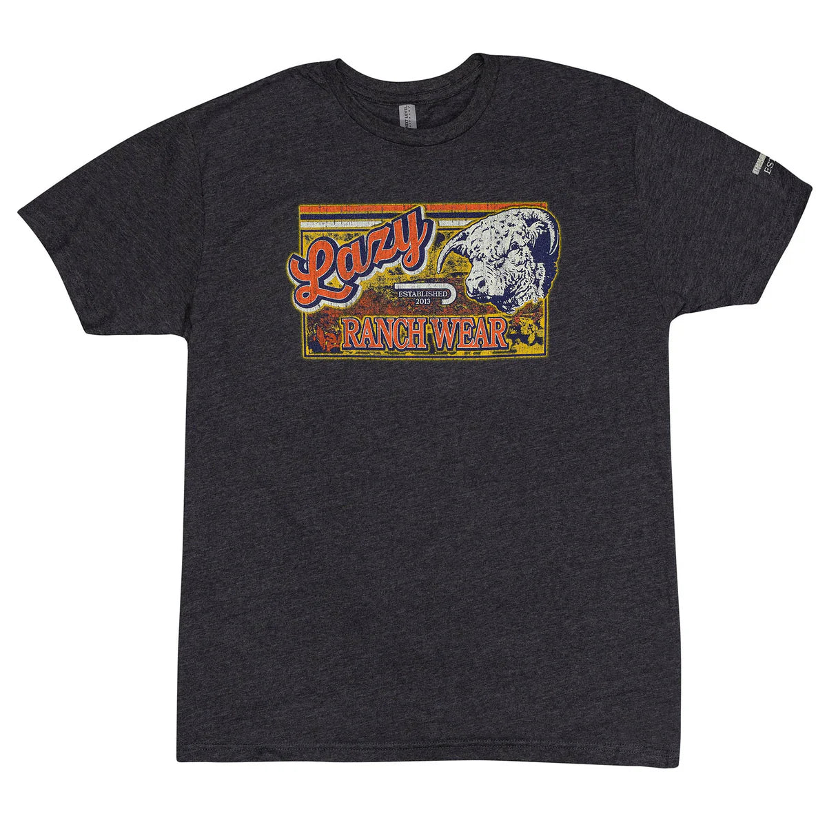 Lazy J Ranch Retro Ranch Short Sleeve T-Shirt - Dark Grey