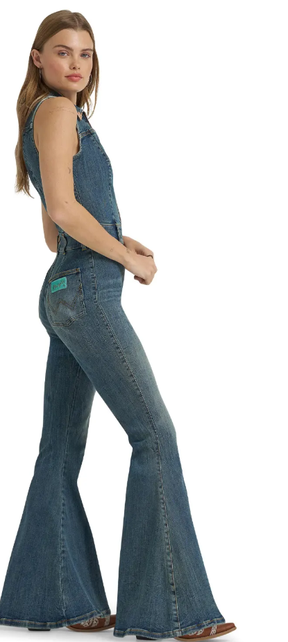 Lainey Wilson x Wrangler Sleeveless Denim Flare Catsuit