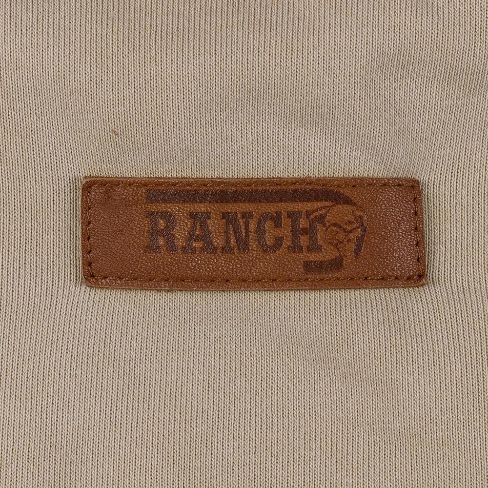 Lazy J Ranch Aztec Long Sleeve Hoodie - Tan & Maroon