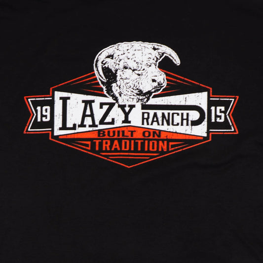Lazy J Ranch Black Domino Short Sleeve T-Shirt - Black