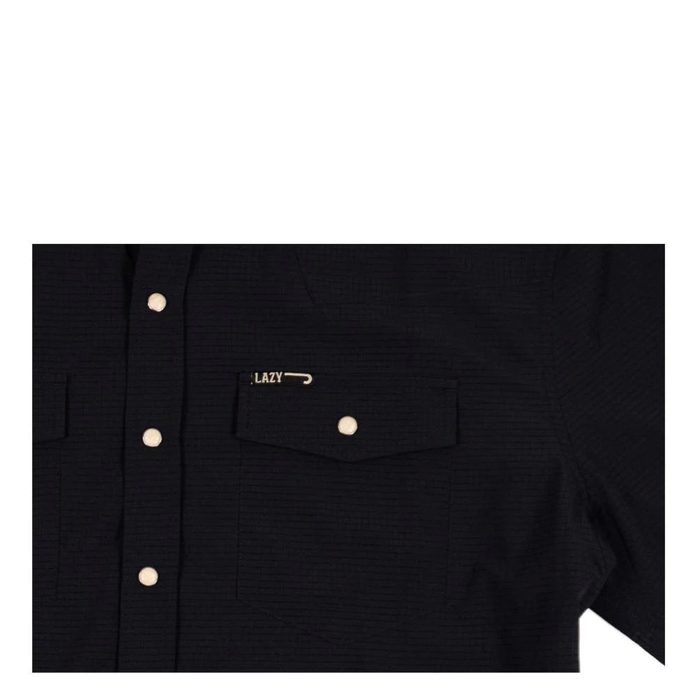 Lazy J Ranch Men's Airflow Pearl Snap Short Sleeve Shirt - Black