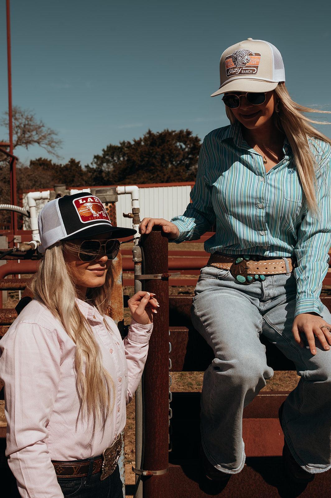 Lazy J Ranch Navy & White Wildfire Classic Rope Trucker Hat
