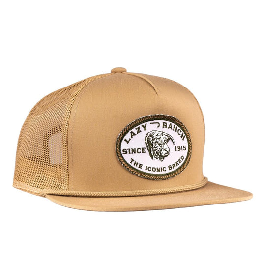 Lazy J Ranch Tan Olive Iconic Breed Classic Rope Trucker Hat